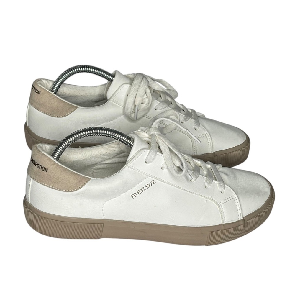 French Connection White Sneakers Casual Shoes Classic Low Top Size 11
